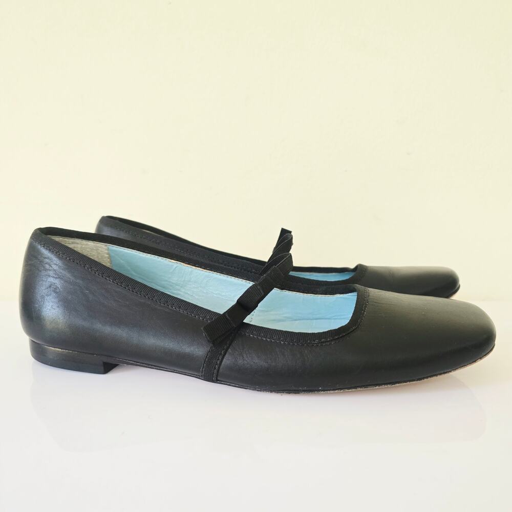 Frances Valentine Jude Black Leather Mary Jane Flats Women's Size 7.5 B - Picture 4 of 10